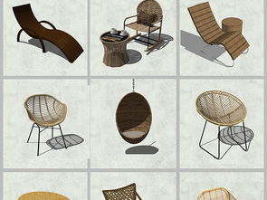 精品藤椅su模型設(shè)計模型下載